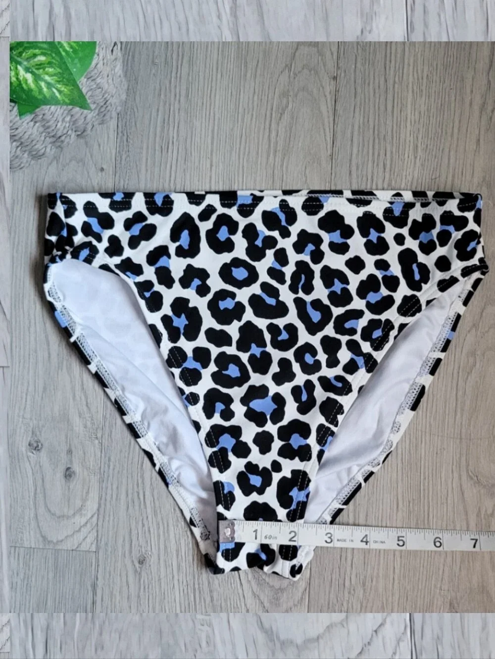 Michael Kors NWT Oasis Crew Blue Leopard High-Waist Swimsuit Bikini Bottoms, XS